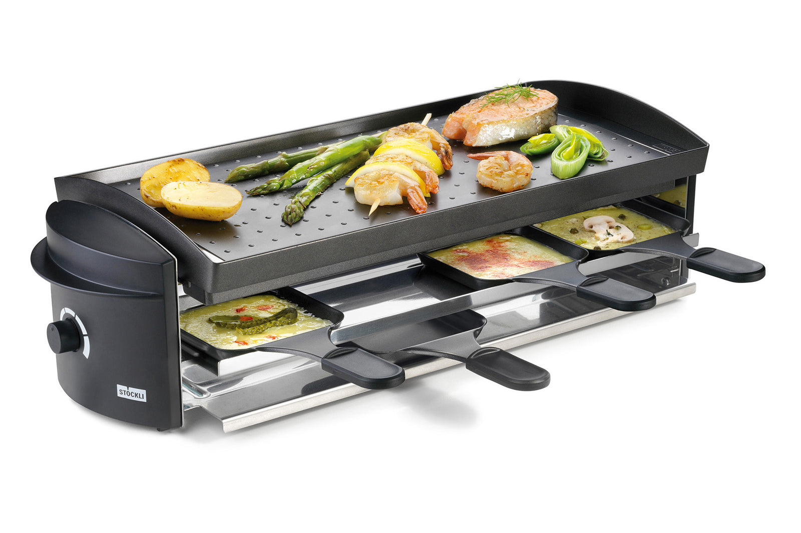 Stöckli Cheeseboard V8 Grill – Racletteofen Schwarz – Schweizer Racletteofen von Stöckli